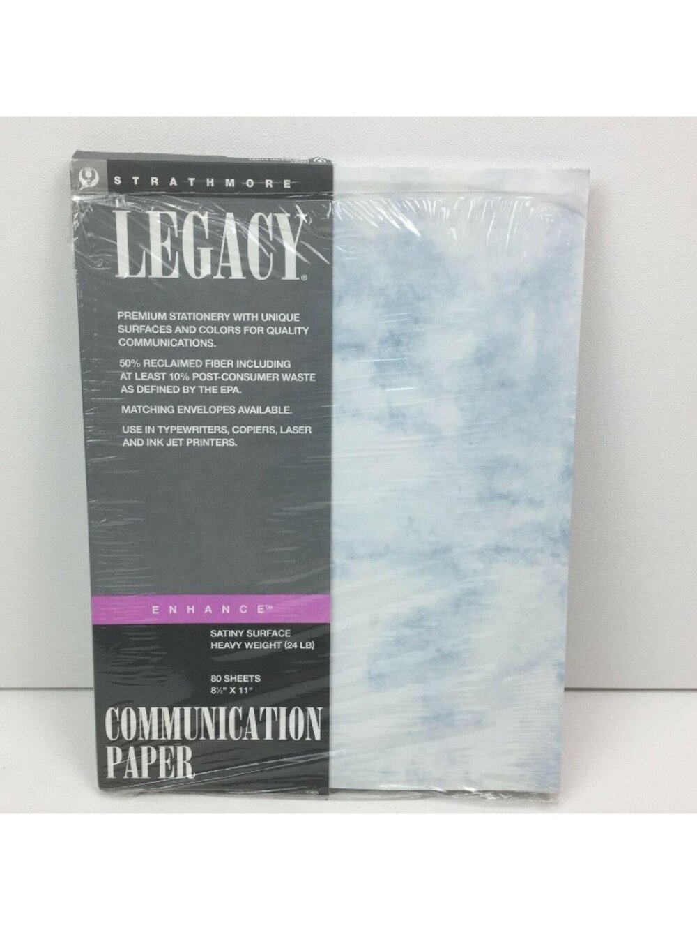Legacy Cloud Blue Marble Acid Tie Dye Printed Communication Paper Satiny Surface